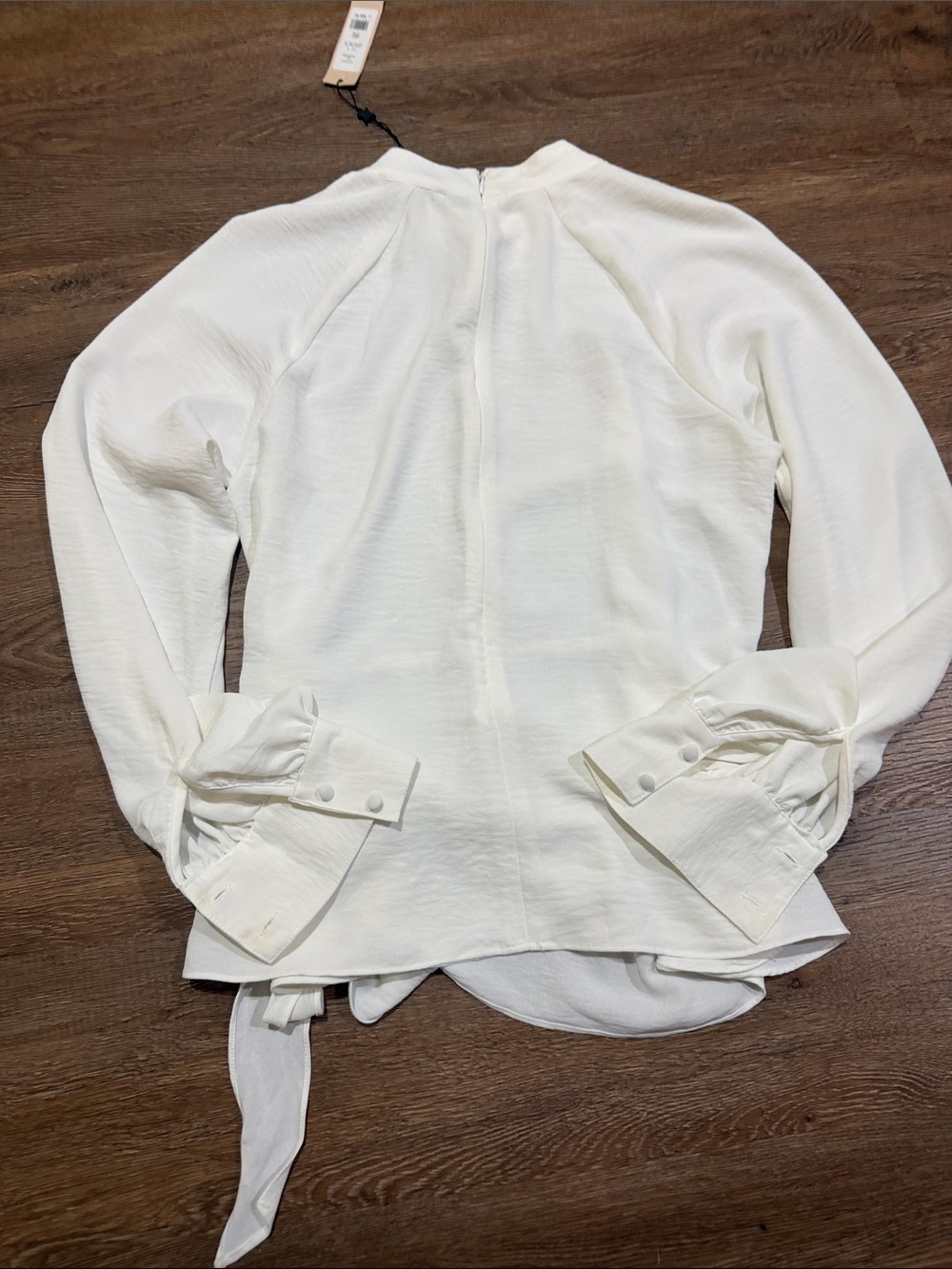 BCBGeneration Ivory Tie-Front Blouse - Picture 8 of 9